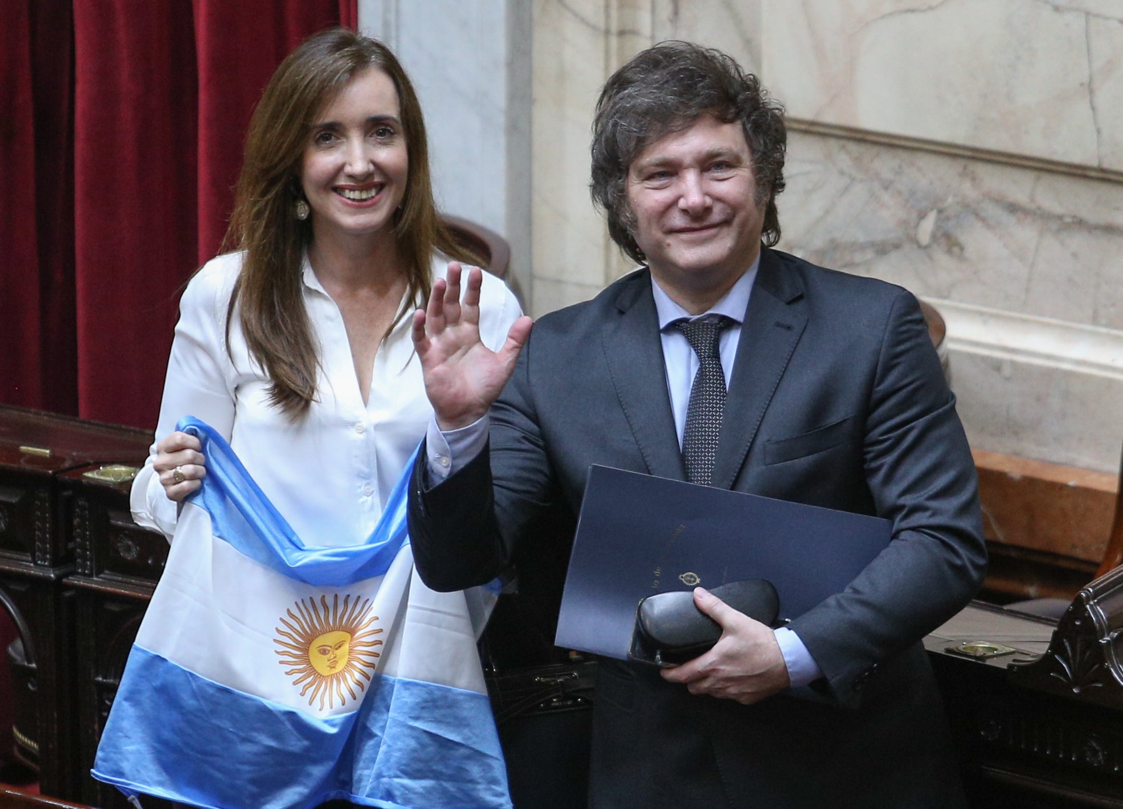 Victoria Villarruel junto al presidente Javier Milei.