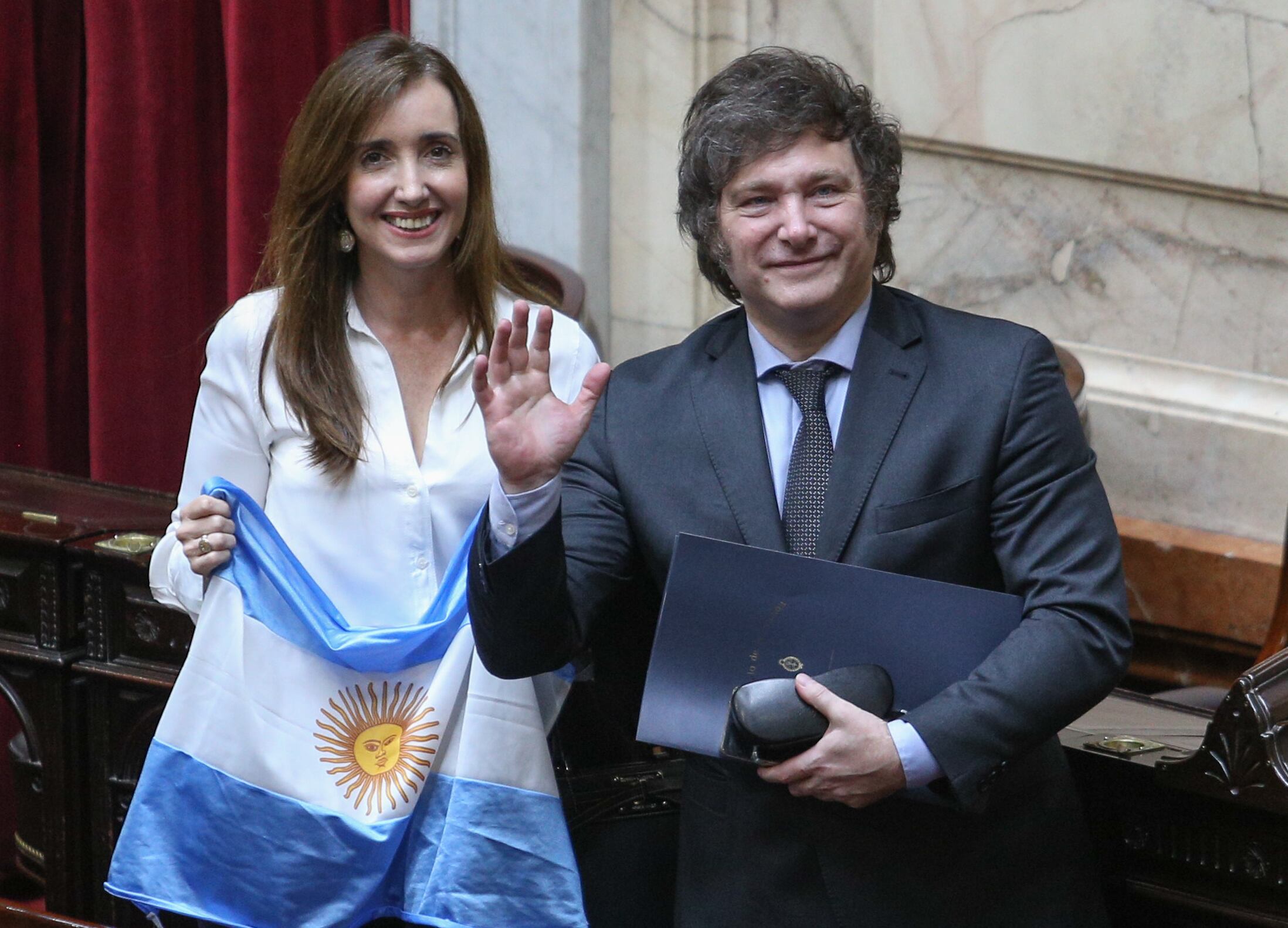 Victoria Villarruel junto al presidente Javier Milei.