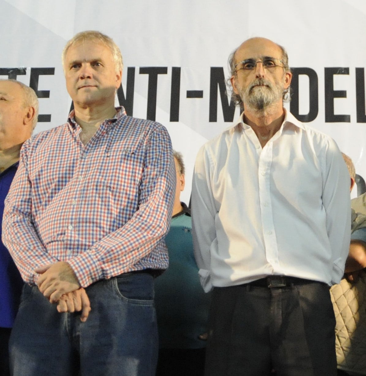 Botto y Layús, dos miembros del Movimiento Sindical Rosario.