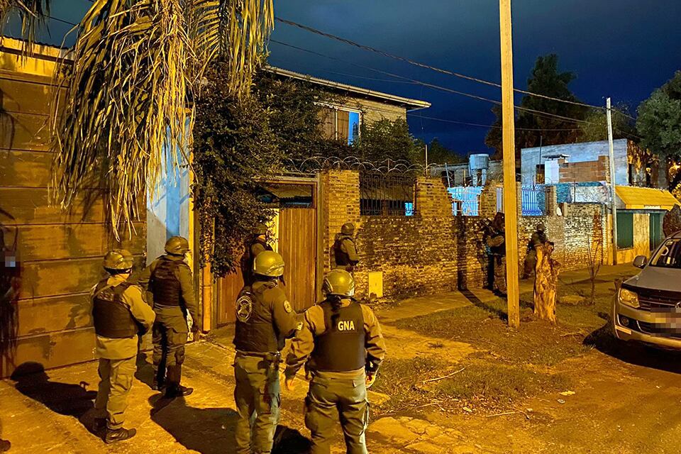 Uno de los allanamientos de Gendarmería.