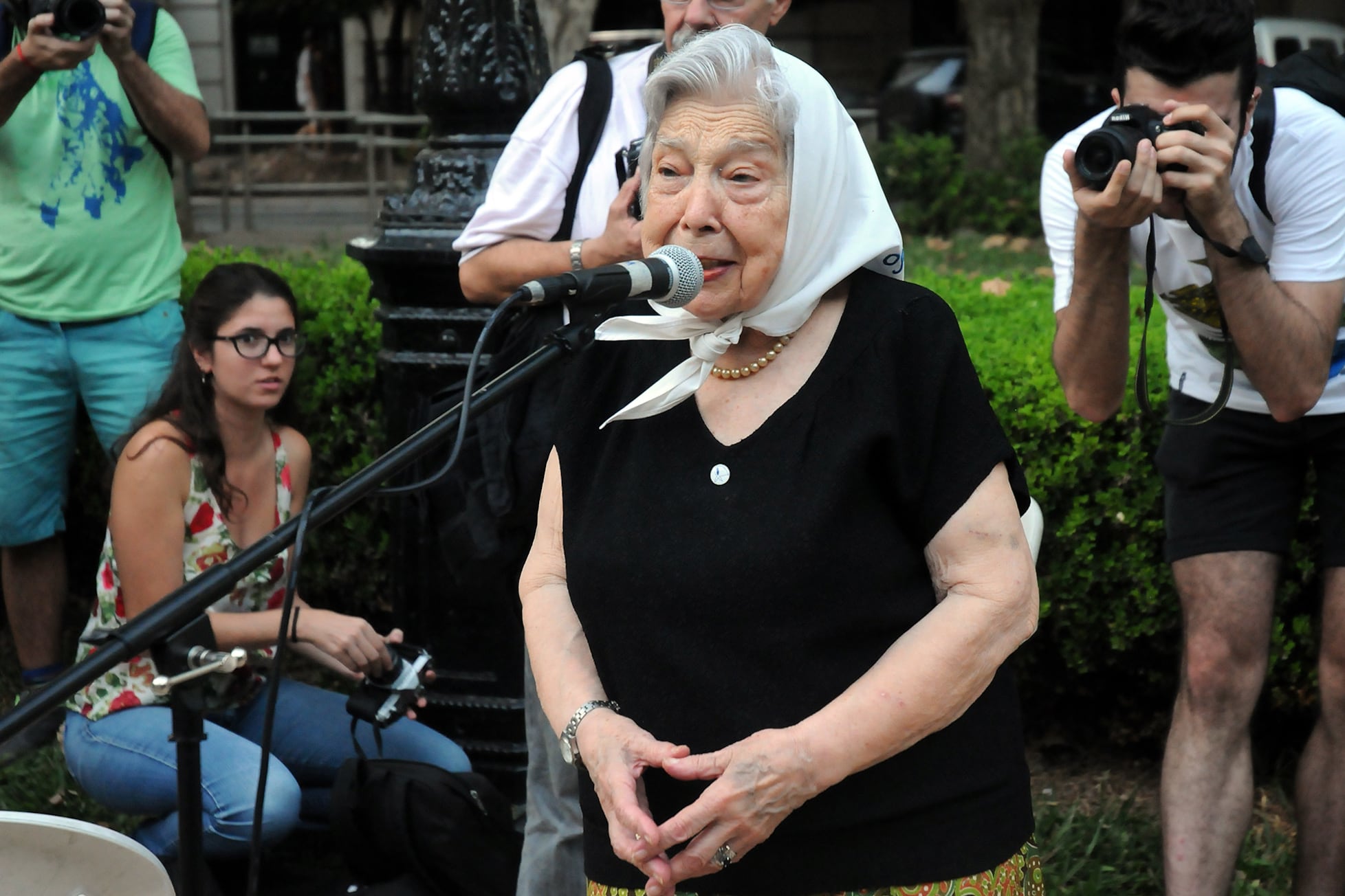 "Chiche" reclamó contra las políticas de ajuste y las violaciones actuales a derechos humanos.