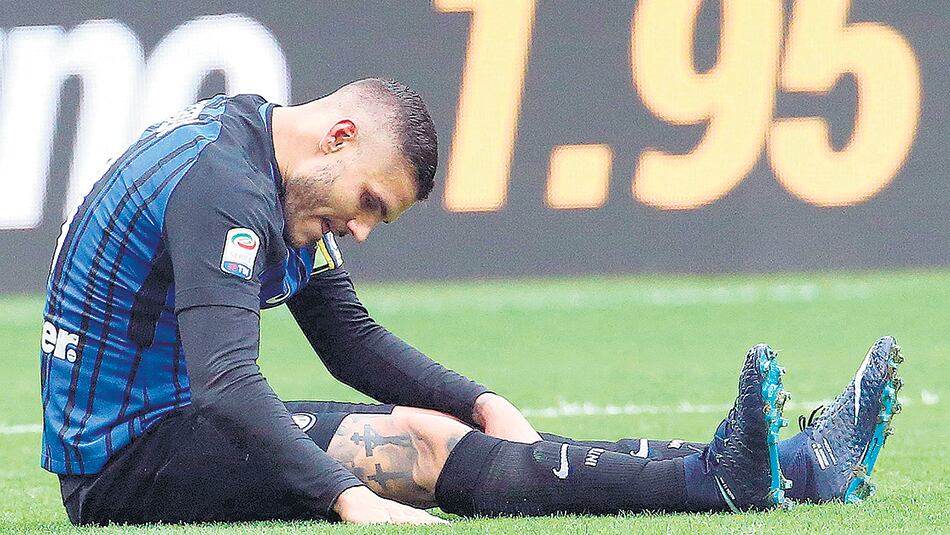 n Icardi se lesionó en el empate entre Inter y Torino, por la Serie A italiana.