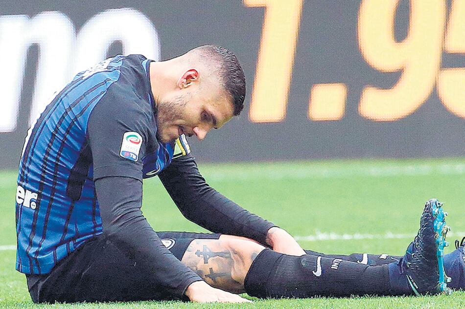 n Icardi se lesionó en el empate entre Inter y Torino, por la Serie A italiana.