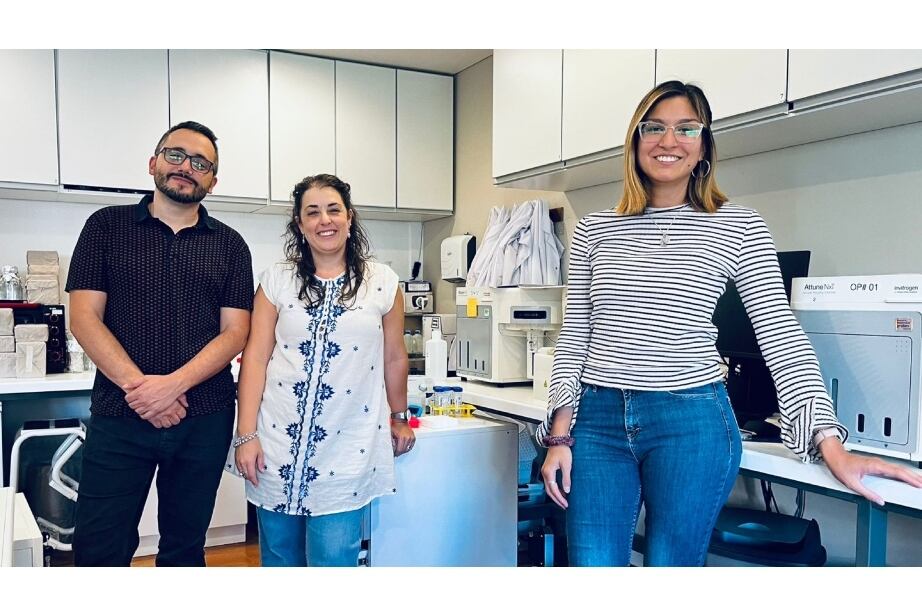 Foto. De izquierda a derecha. Gastón Soria, Manuela García y Laura Guantay forman parte
del proyecto de investigación. (Gentileza Manuela García).