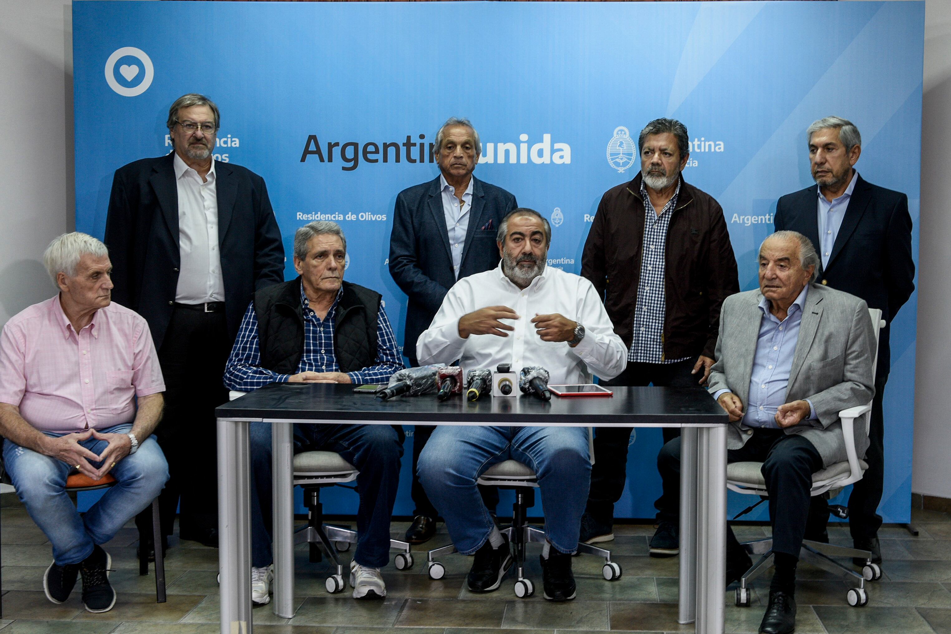 La conducción de la CGT se reunió con Alberto Fernández en la quinta de Olivos.