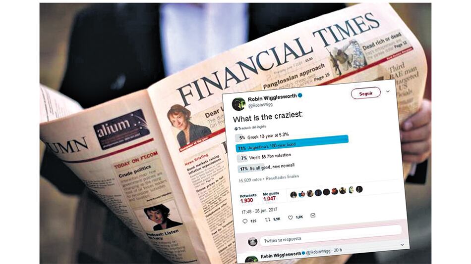 Facsímil del resultado de la encuesta, tal como la publicó Robin Wigglesworth en su cuenta de Twitter.