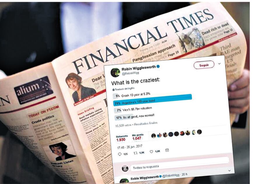 Facsímil del resultado de la encuesta, tal como la publicó Robin Wigglesworth en su cuenta de Twitter.