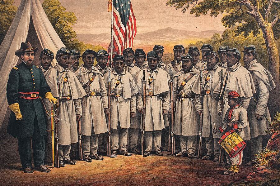 "Venid y uníos a nosotros, hermanos", cartel de 1865 convocando a soldados negros. Cuando la promesa de libertad se jugaba en el frente.