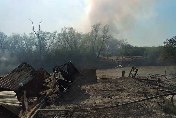 Casa arrasada en zona de Paso Destilería.