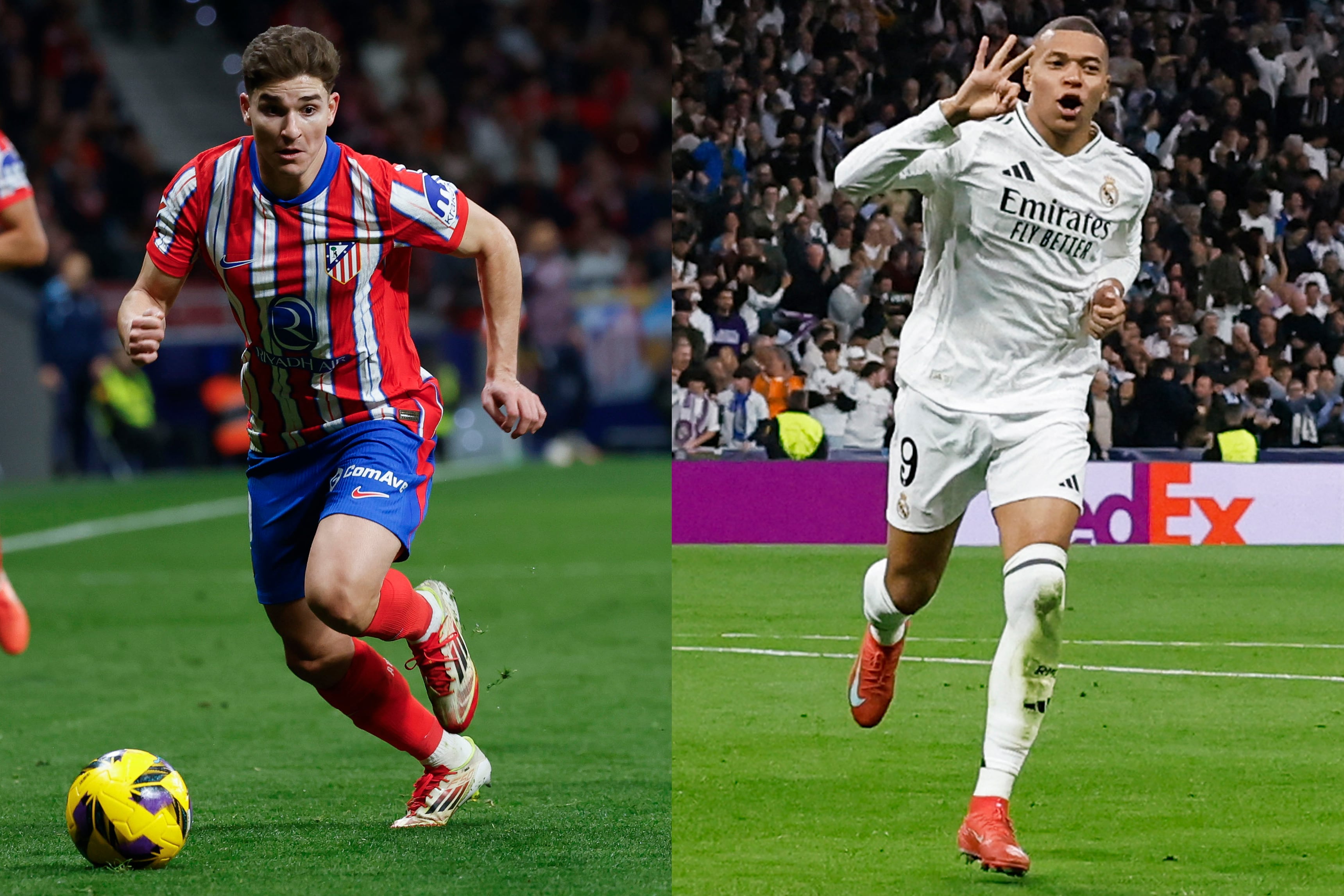 Julián Alvarez y Kylian Mbappé, en el mejor momento de sus temporadas.