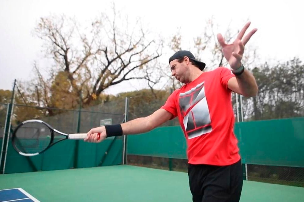 Del Potro comenzó a entrenarse en el Tenis Club Argentino.