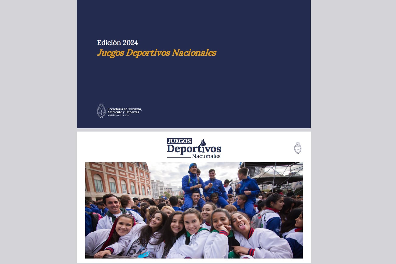 La tapa del cuadernillo enviado por la subsecretaría de Deportes de Nación.