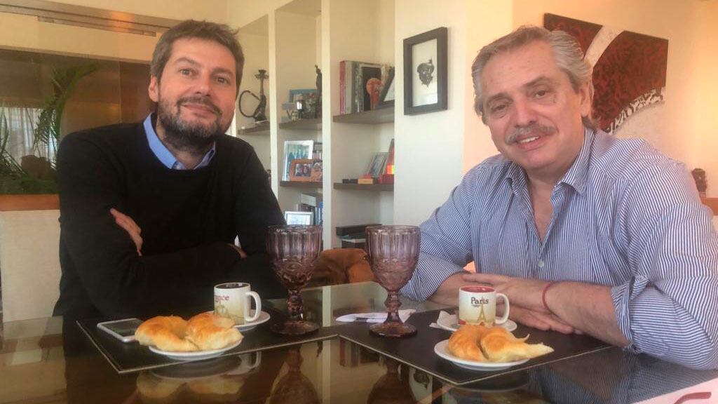 Matías Lammens con Alberto Fernández.