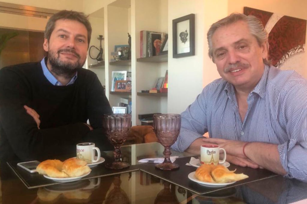 Matías Lammens con Alberto Fernández.
