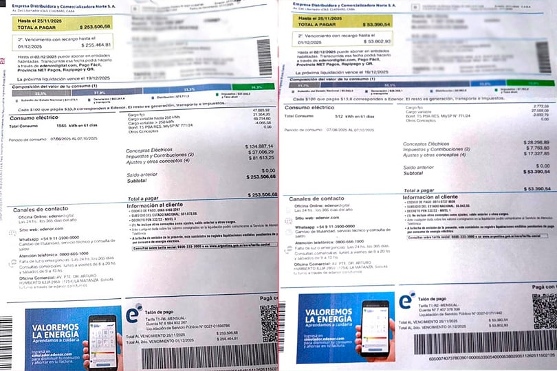 Facturas de consumo eléctrico