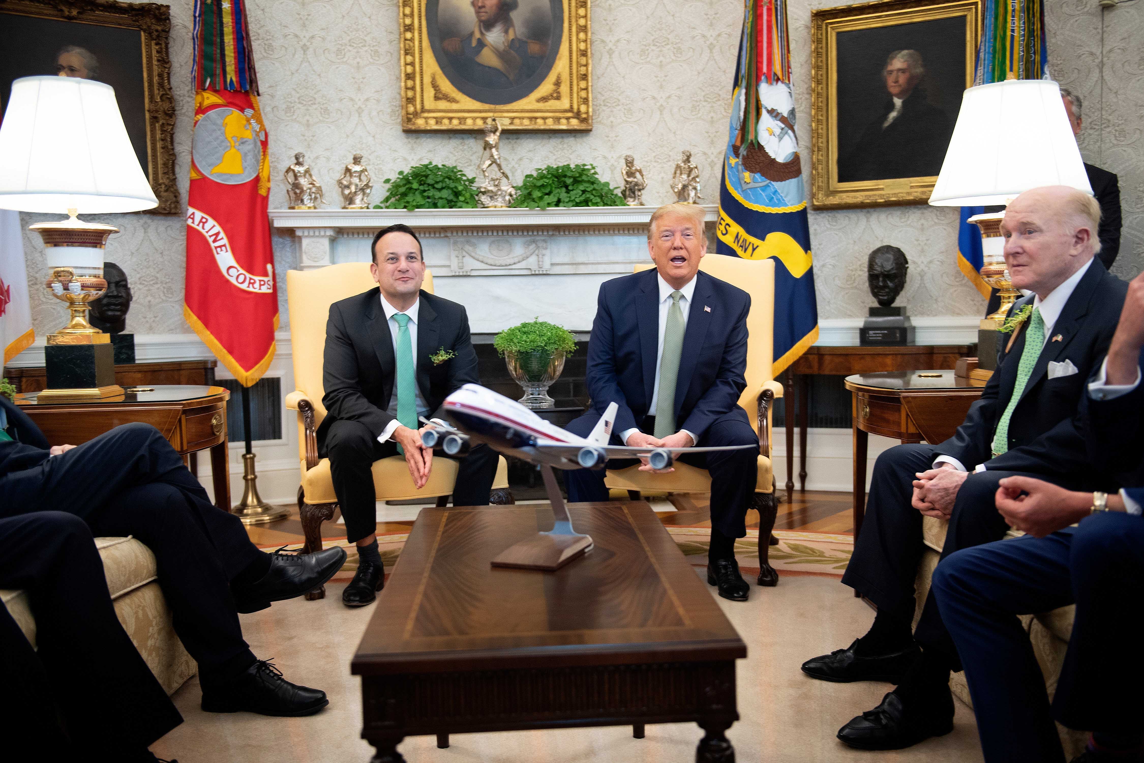 Donald Trump recibió al primer ministro irlandés, Leo Varadkar. 
