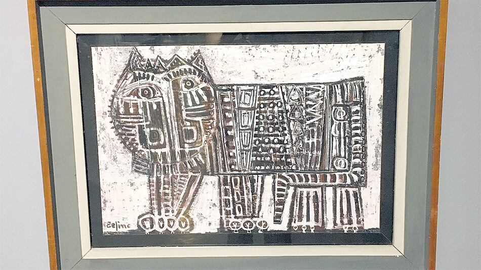 Obra de Fernando Espino, quien ilustró la tapa del libro Palo y hueso.