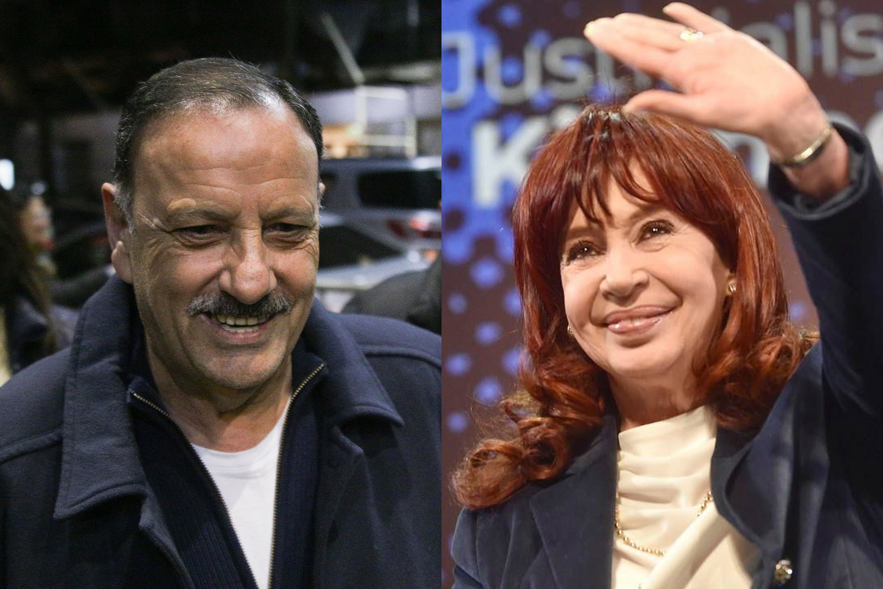 Ricardo Quintela y Cristina Kirchner, los dos aspirantes a la presidencia del PJ.