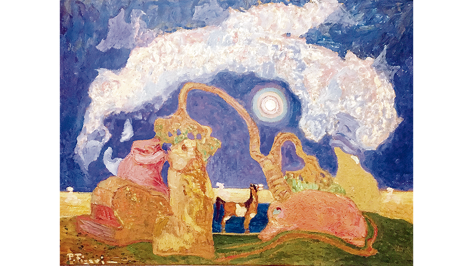 Fantasía, óleo s/cartón, sin fecha, 61 x 79,5 cm, de Pedro Figari.