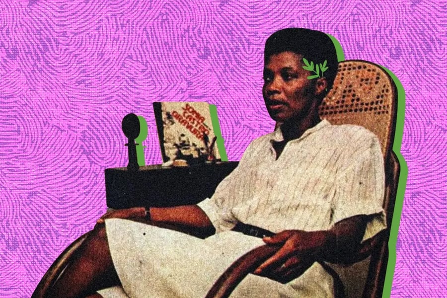 Arte con fotografía de la historiadora Beatriz Nascimento. Imagen: Daniel Pereira (@netodozuza) / Alma Preta