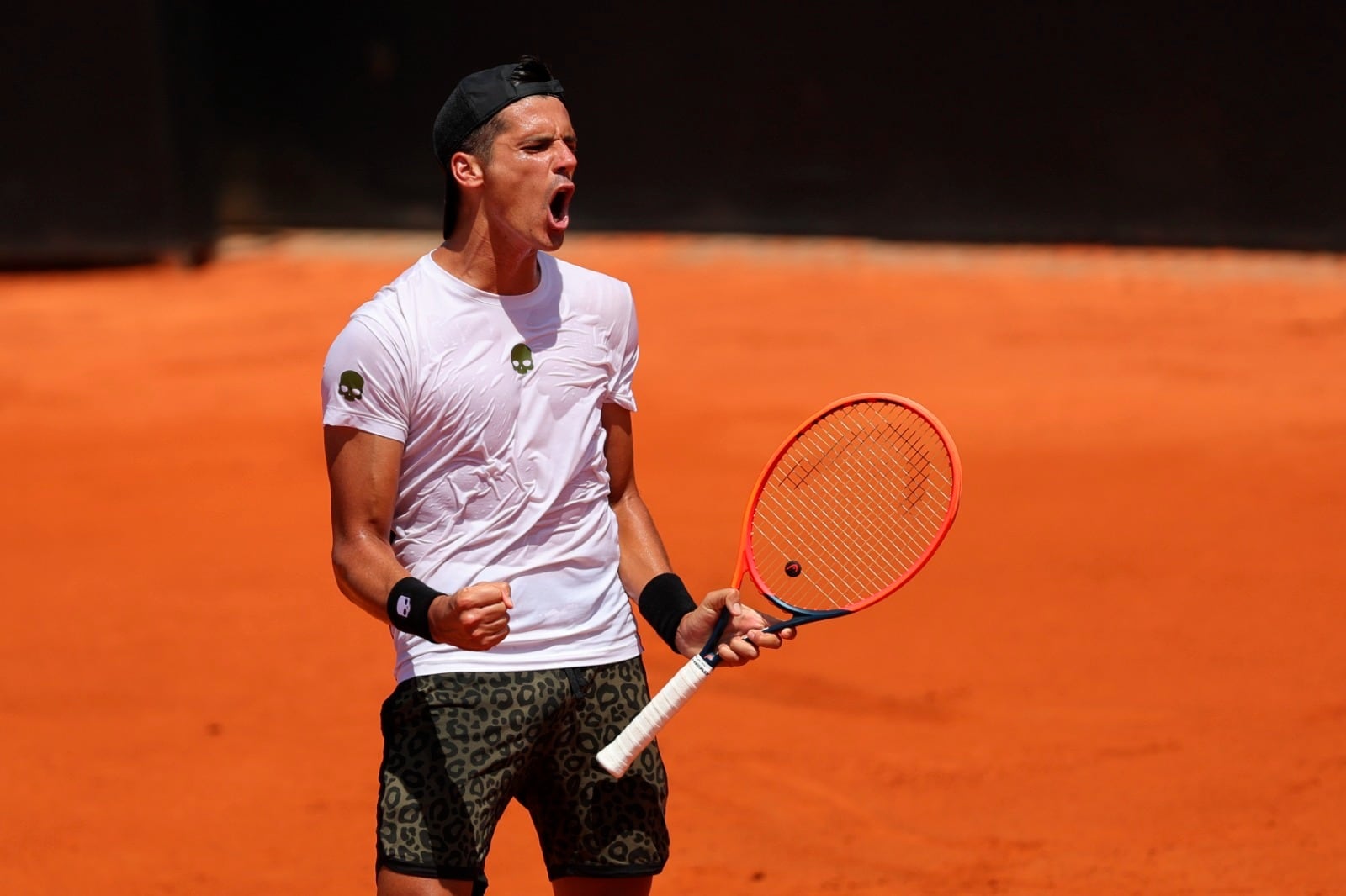 Federico Coria festeja su pasaje a cuartos de final.