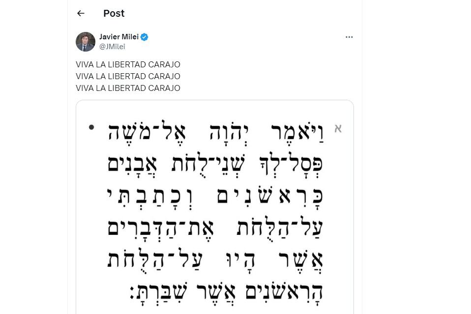 El tuit en hebrero del Presidente. 
