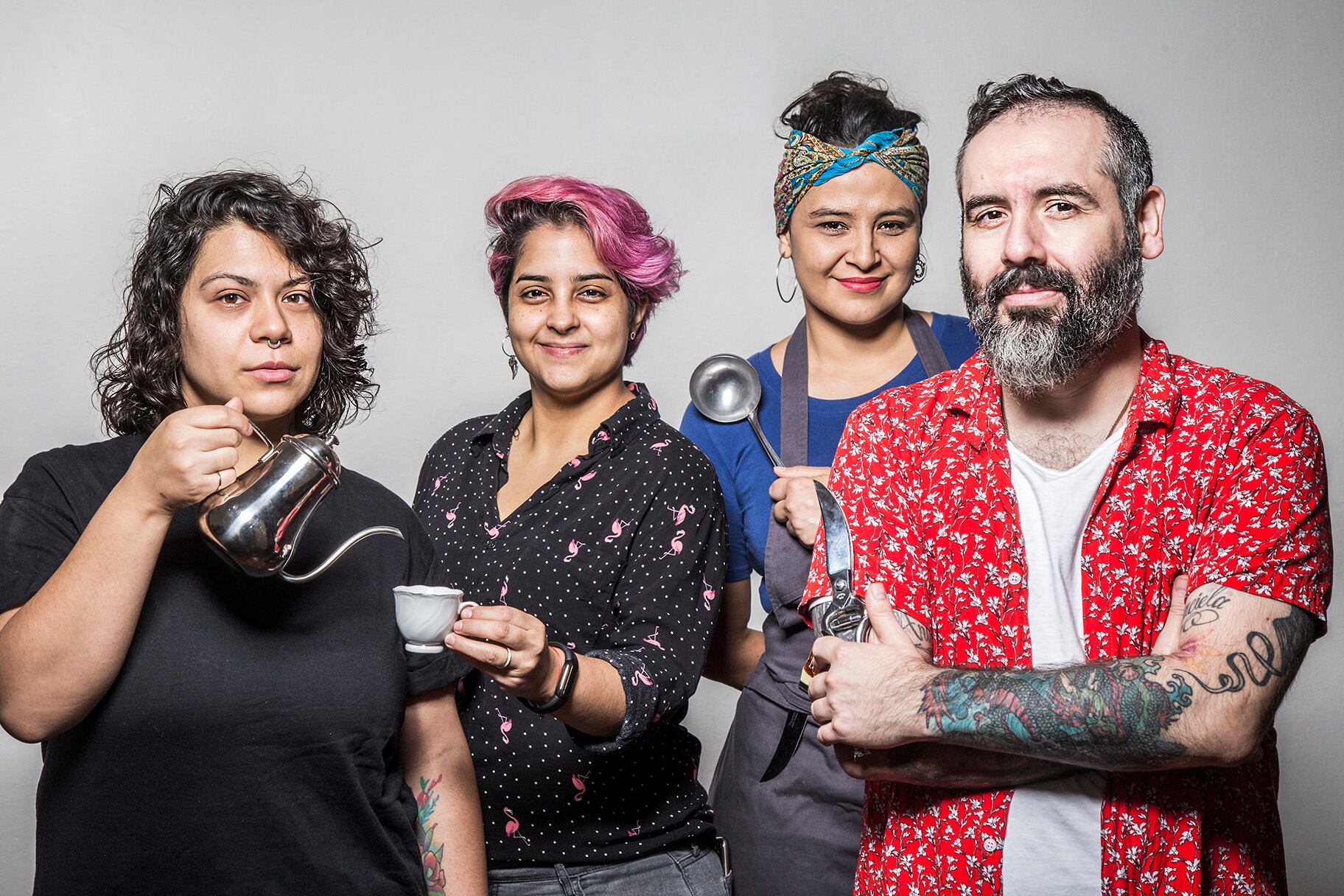 Panze, Yoled Hernandez, Gloria Sanmiguel y Damián Blanco