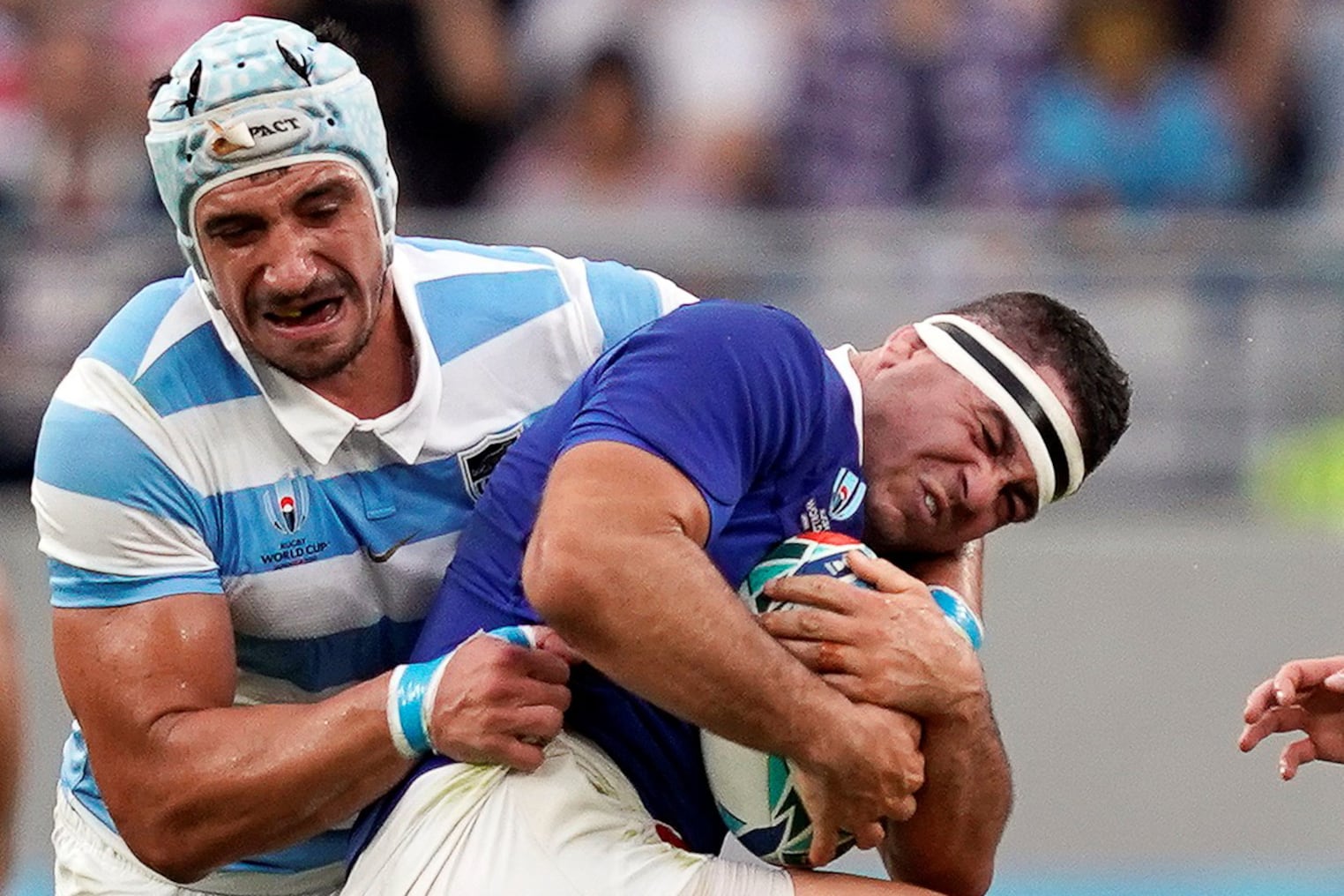 Tomás Lavanini en acción vs. Francia.
