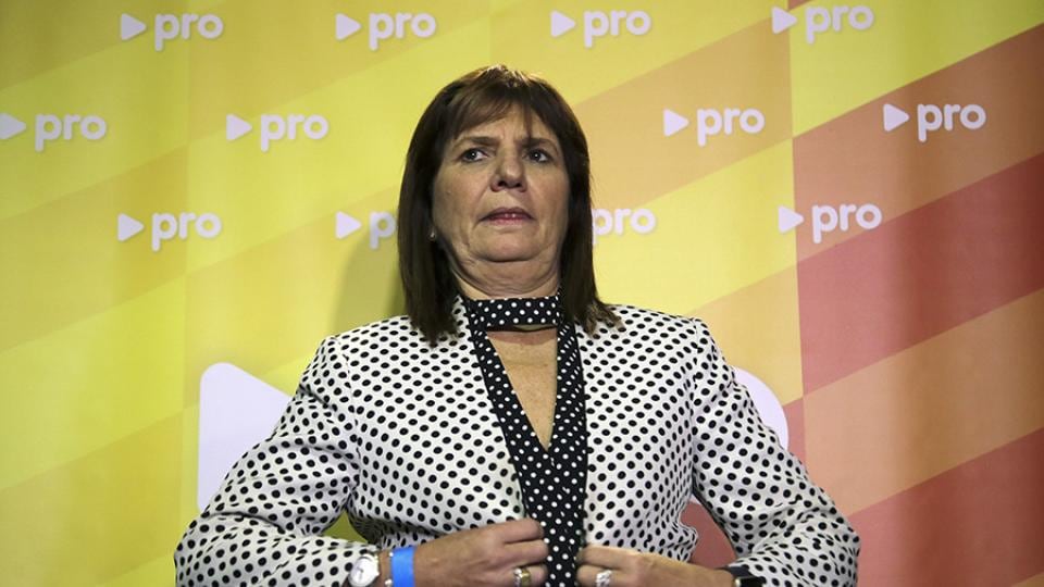 Patricia Bullrich en el celular de Marcelo D'Alessio.