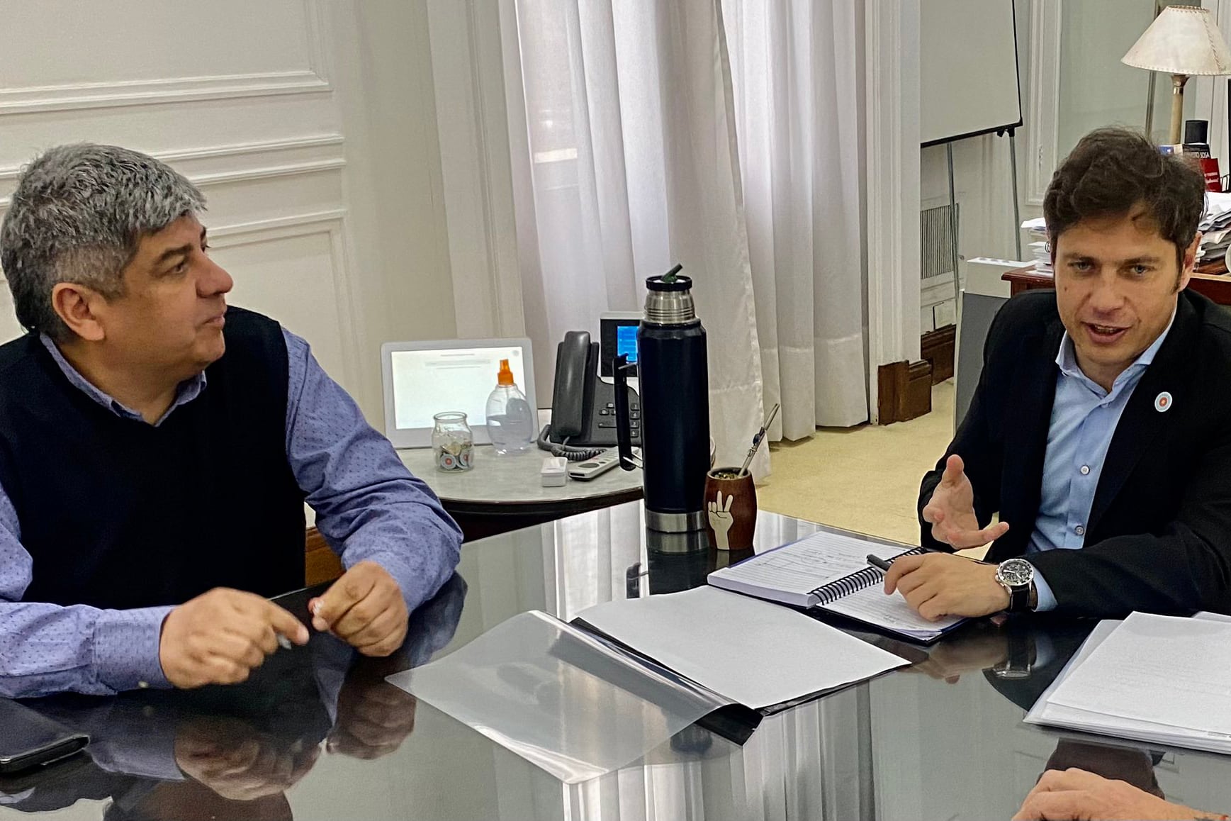 Axel Kicillof y Pablo Moyano