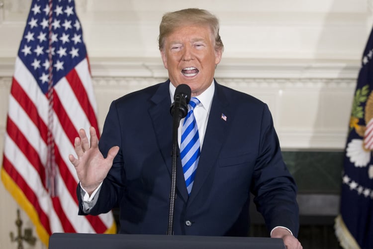 Trump, al momento del anuncio en la Casa Blanca.