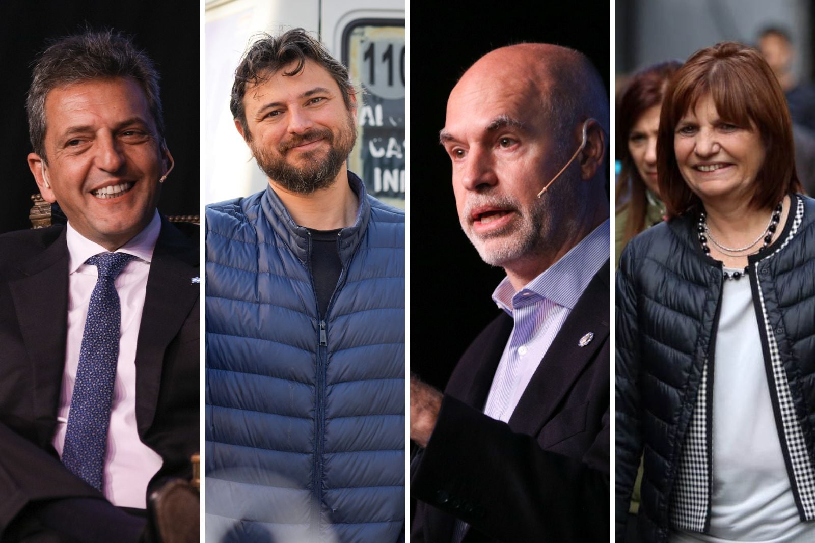 Sergio Massa, Juan Grabois, Horacio Larreta y Patricia Bullrich