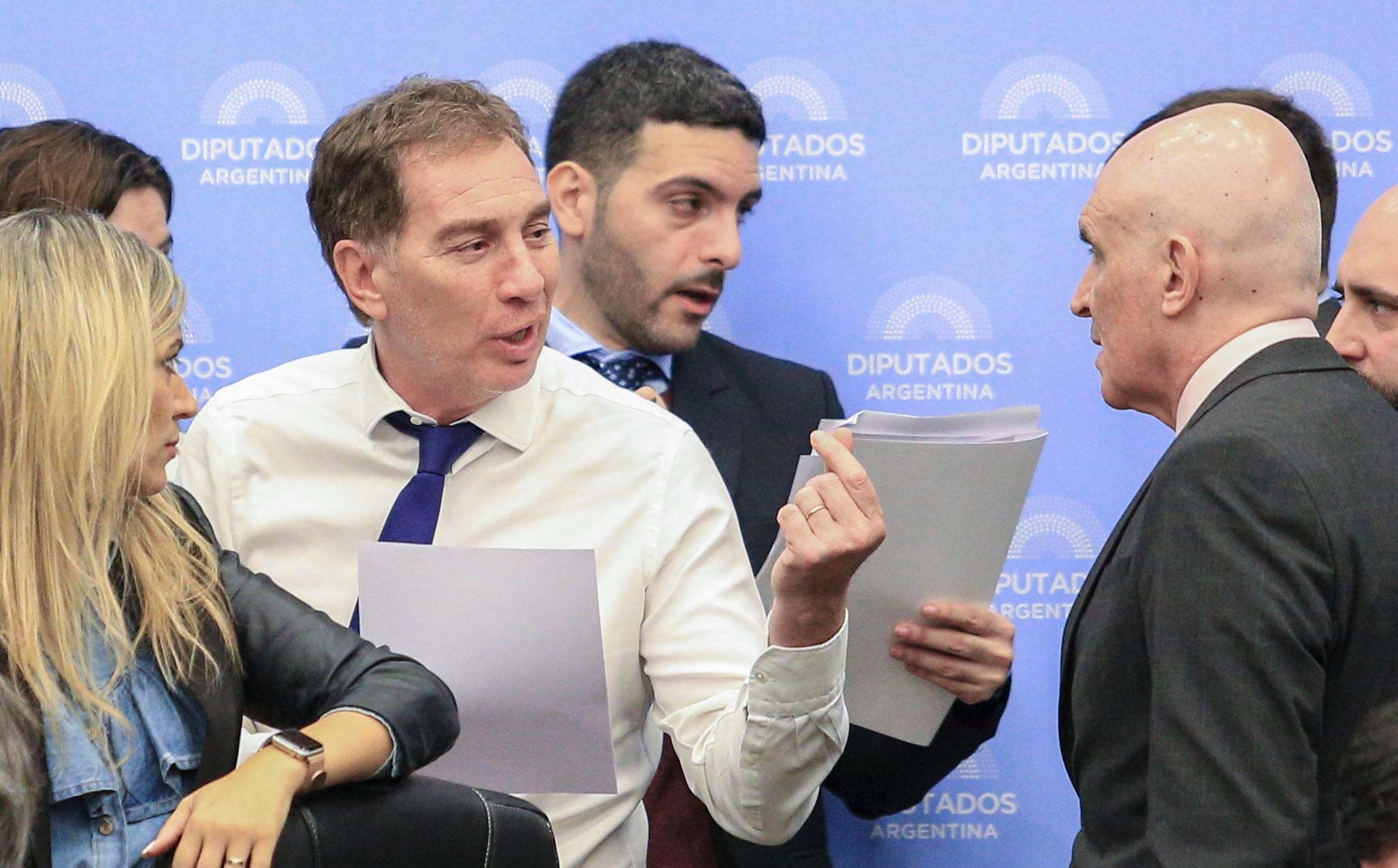 Diego Santilli y José Luis Espert en la Cámara de Diputados.