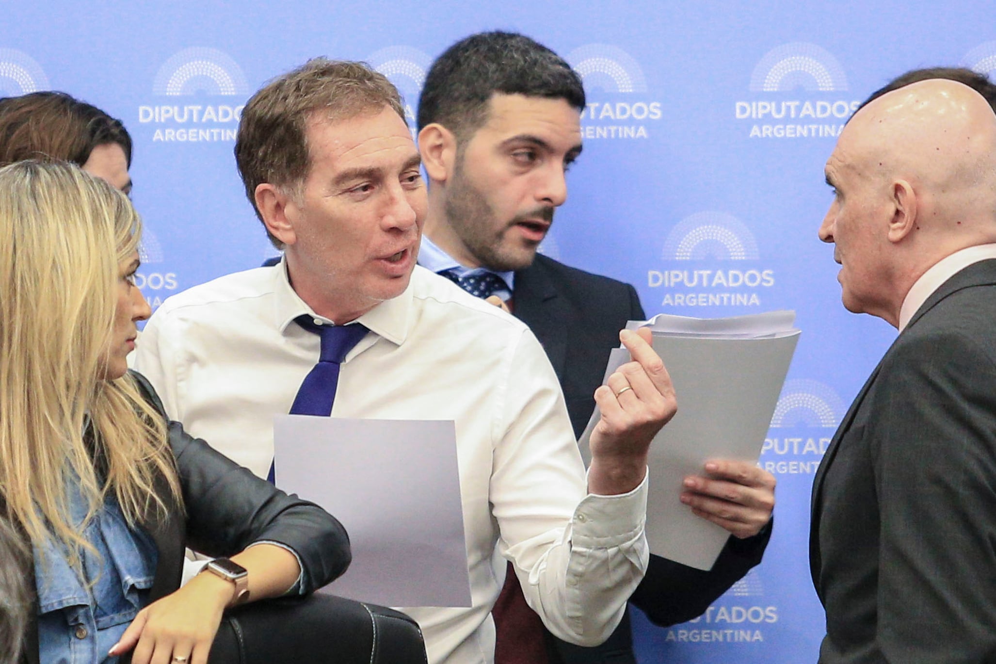 Diego Santilli y José Luis Espert en la Cámara de Diputados.