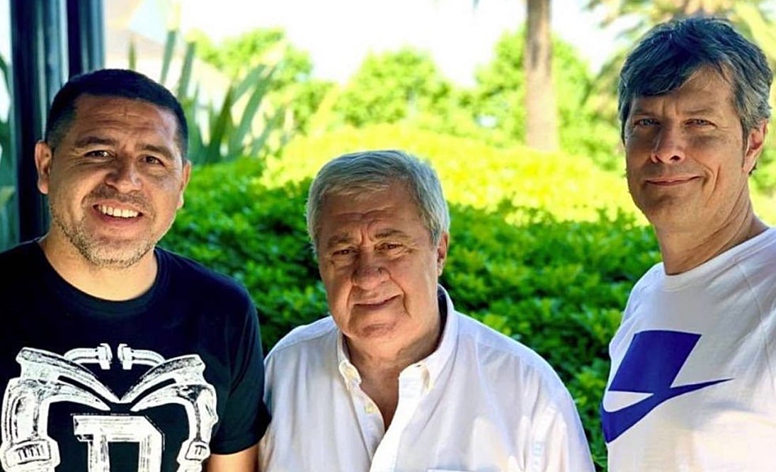 Otros tiempos: Riquelme, Ameal y Pergolini, juntos antes de las elecciones.