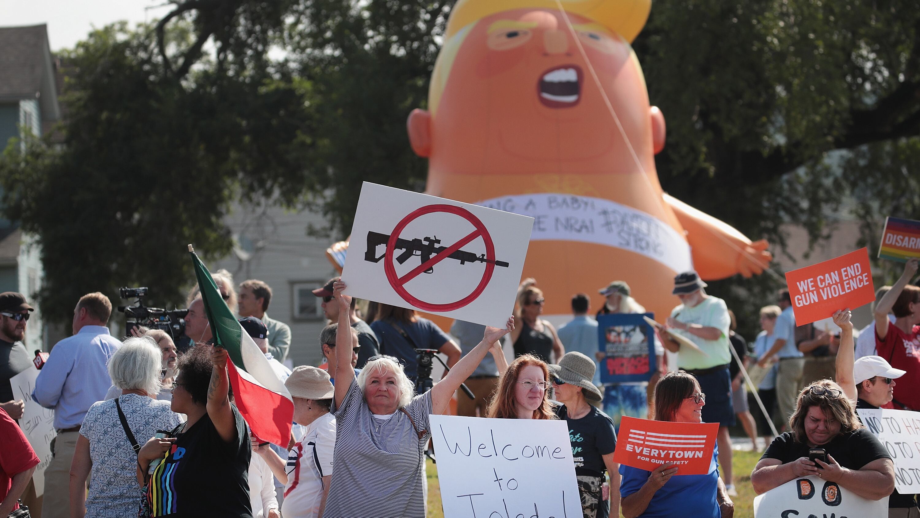El "Baby Trump", icono de las manifestaciones contra el mandatario. 