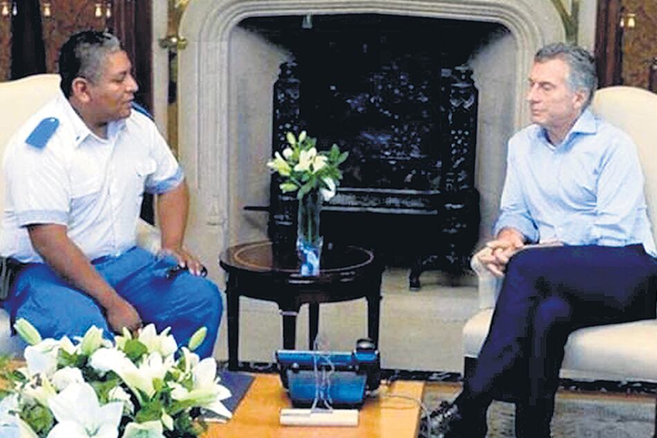 Luis Chocobar fue homenajeado por el presidente Mauricio Macri en la Casa de Gobierno.