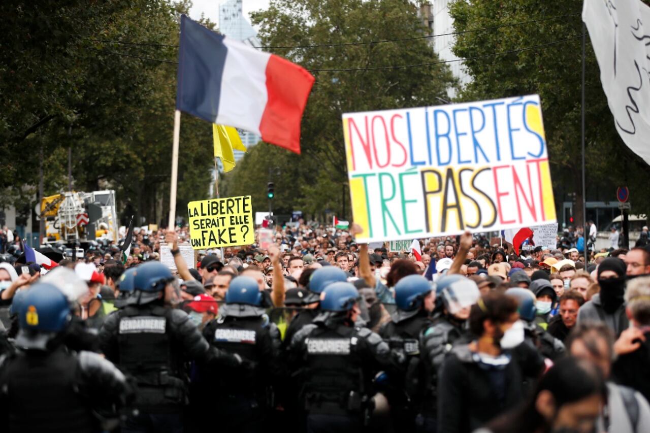Parísfue el centro de las protestas contra el pasaporte sanitario.
