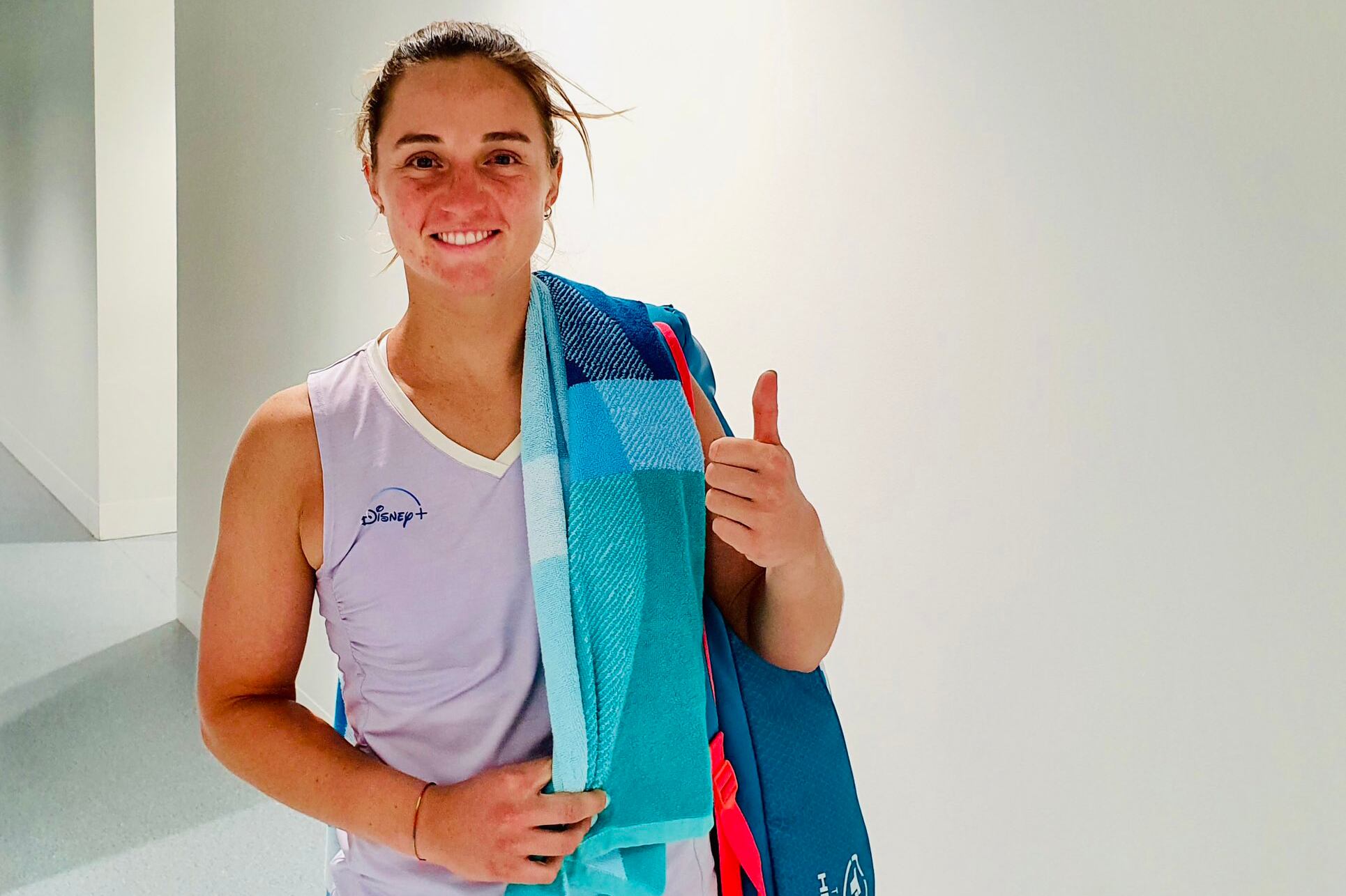 Podoroska, feliz tras su debut con victoria.