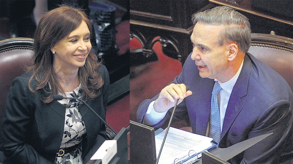 Cristina Fernández de Kirchner y Miguel Pichetto, enfrentados en la Cámara alta.