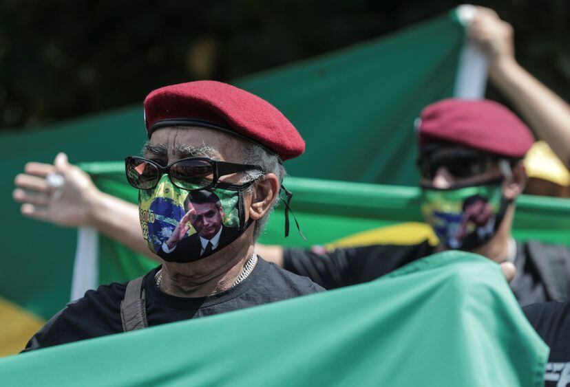 Simpatizantes de Bolsonaro en Río de Janeiro.