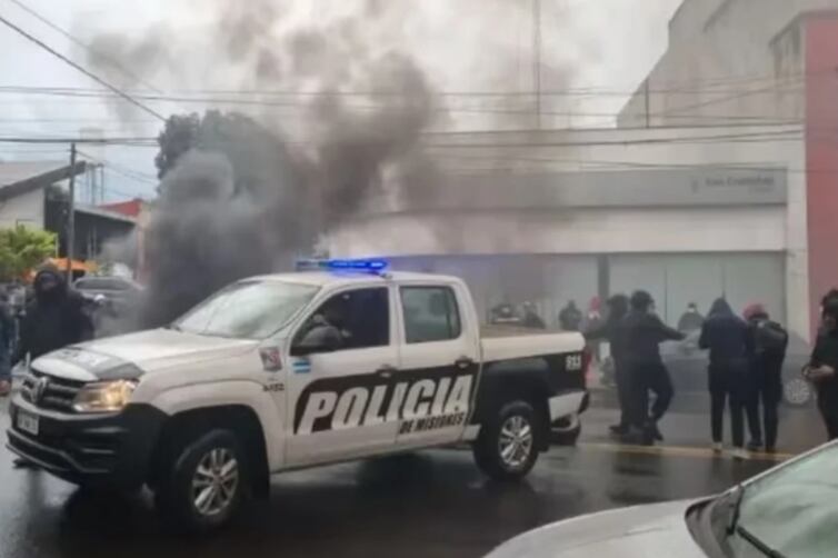 Una imagen de la protesta en Posadas.