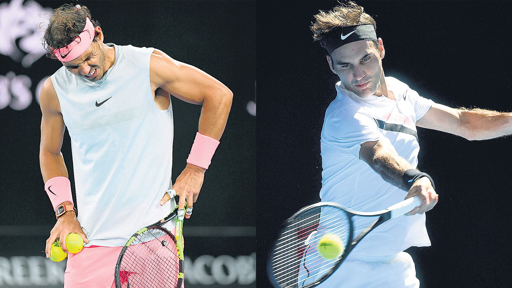 Rafael Nadal, número uno del mundo. Roger Federer, número dos del ranking.