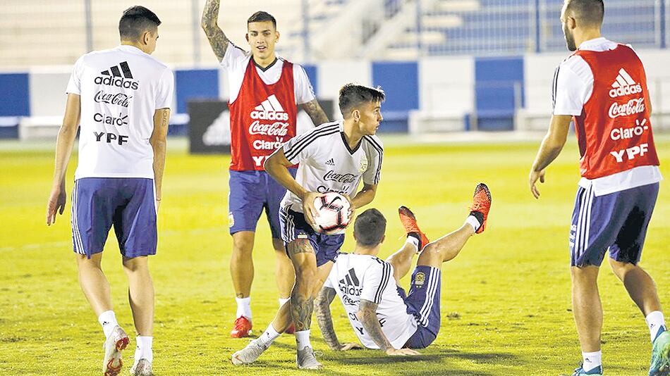 Los jugadores se entrenaron nuevamente en Arabia Saudita bajo las órdenes de Scaloni.