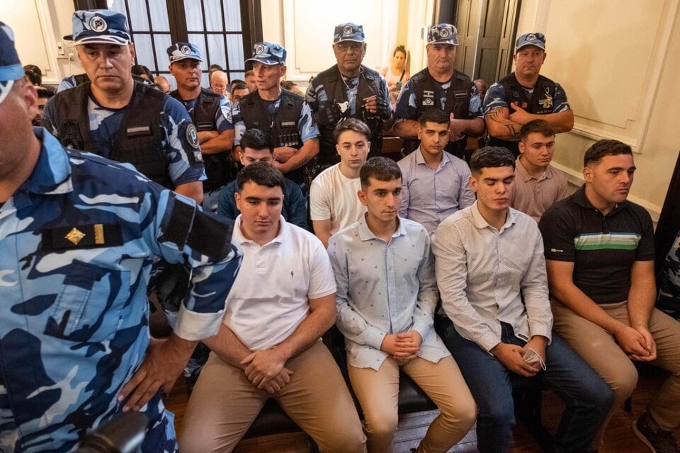 Los jueces escucharon la acusación de la Fiscalía y la querella contra los ocho imputados por el crimen de Fernando Báez Sosa. (Télam)