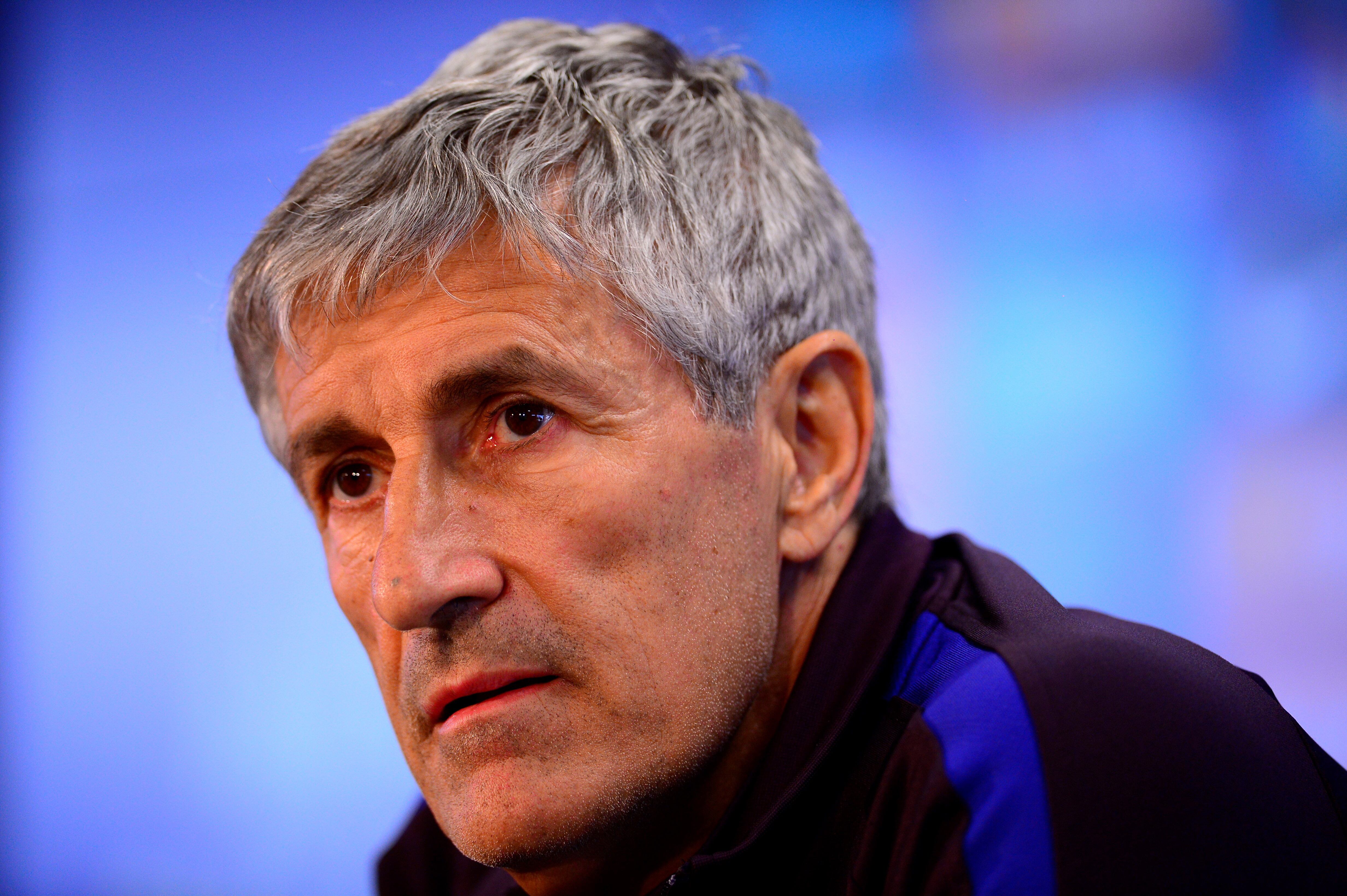 Quique Setién, DT del Barcelona.