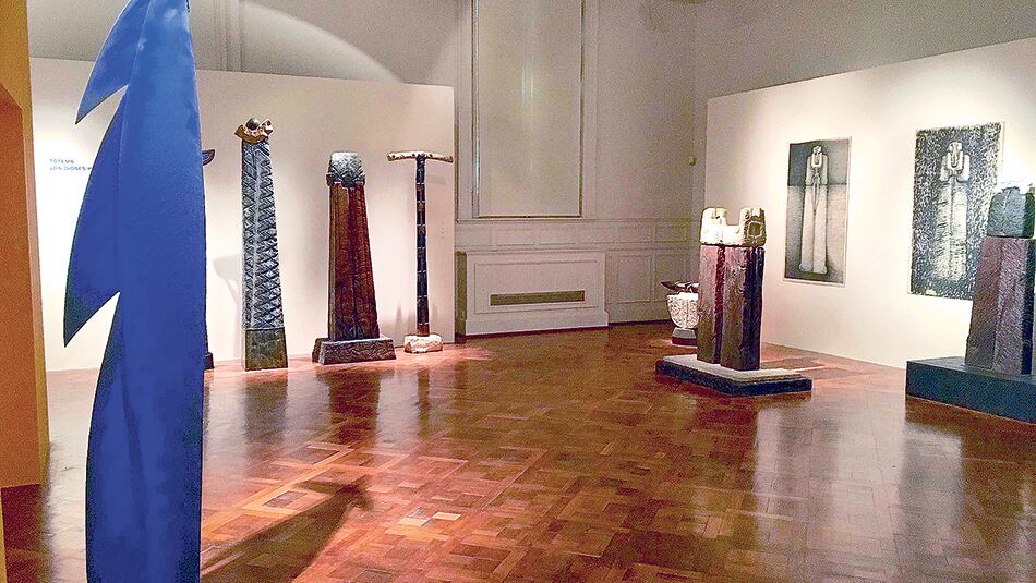 Vista parcial de la antología retrospectiva de Hernán Dompé en el Museo de Arte de Tigre en 2017.