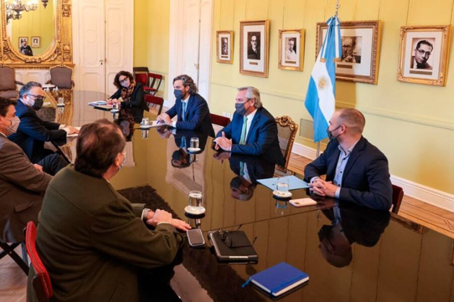 El presidente Alberto Fernández con el gabinete económico.