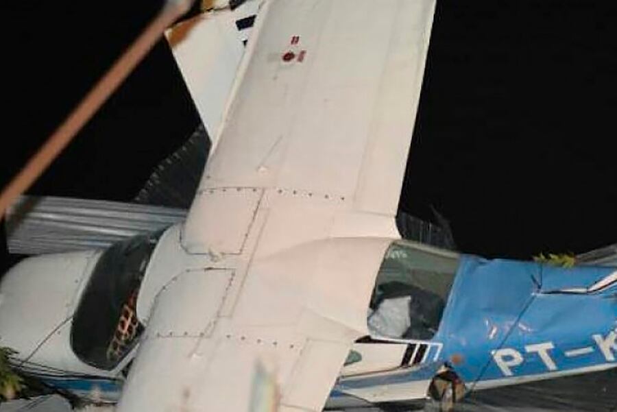 Así quedó la avioneta en el accidente de 2019. 