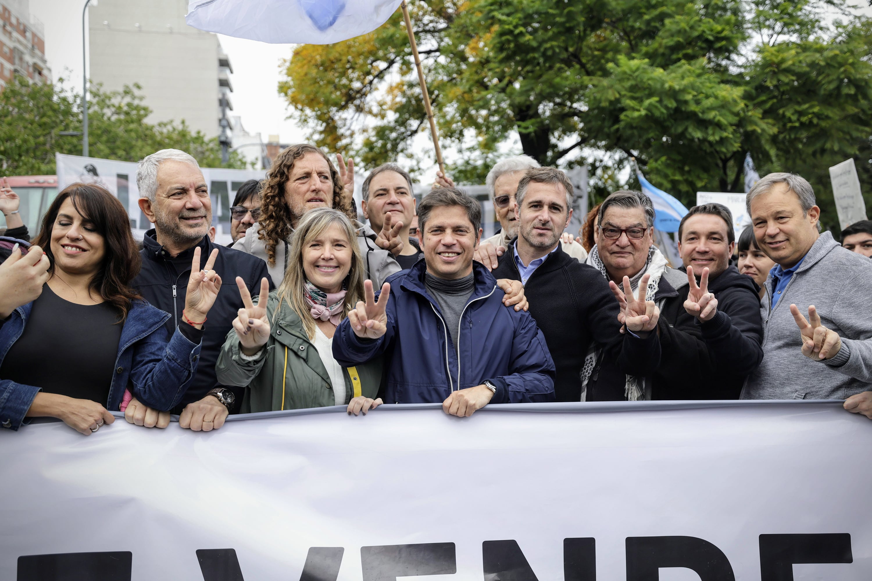 Axel Kicillof dijo presenta en la movilización del 1° de mayo.